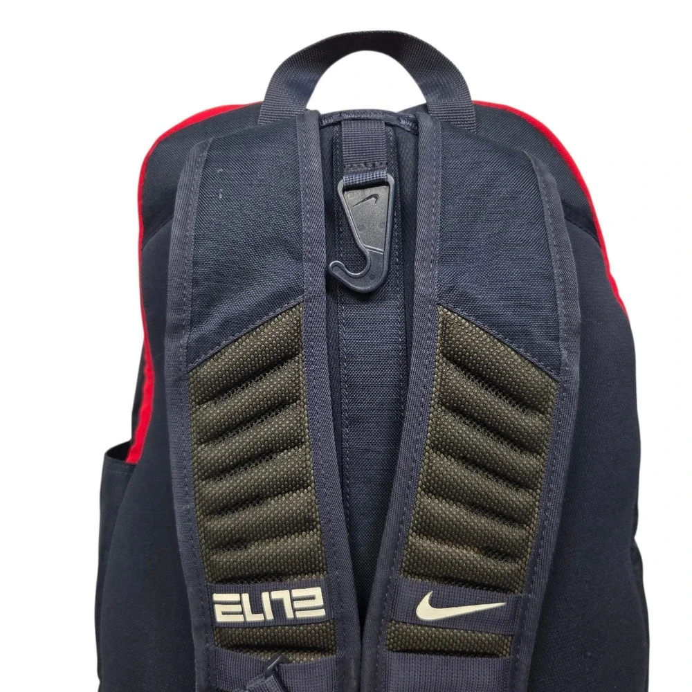 Nike Elite Basketball Backpack Unisex Large Navy Blue Red Hoops Sport Bag